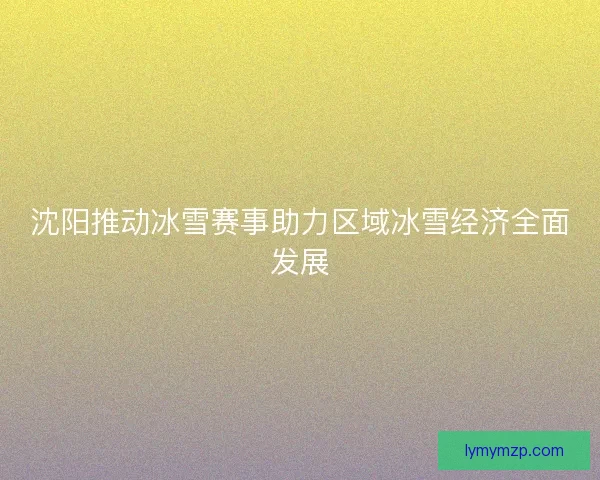 沈阳推动冰雪赛事助力区域冰雪经济全面发展